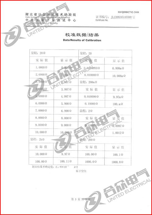 直流電阻快速測試儀，直流電阻測試儀 證書
